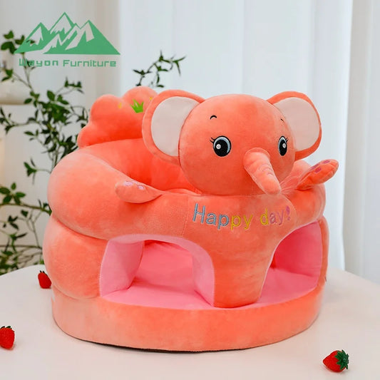 Baby Plush Sofa Seat, 10cm Thick Organic Cotton Pad & Hypoallergenic Foam for Stylish Nursery