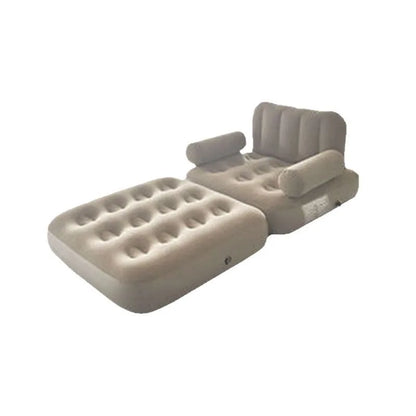 Modern Double Camping Inflatable PVC Sectional Sofa Bed with Full Hair Backrest Foldable Travel for Outdoor Living Room