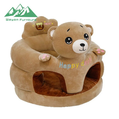 Baby Plush Sofa Seat, 10cm Thick Organic Cotton Pad & Hypoallergenic Foam for Stylish Nursery